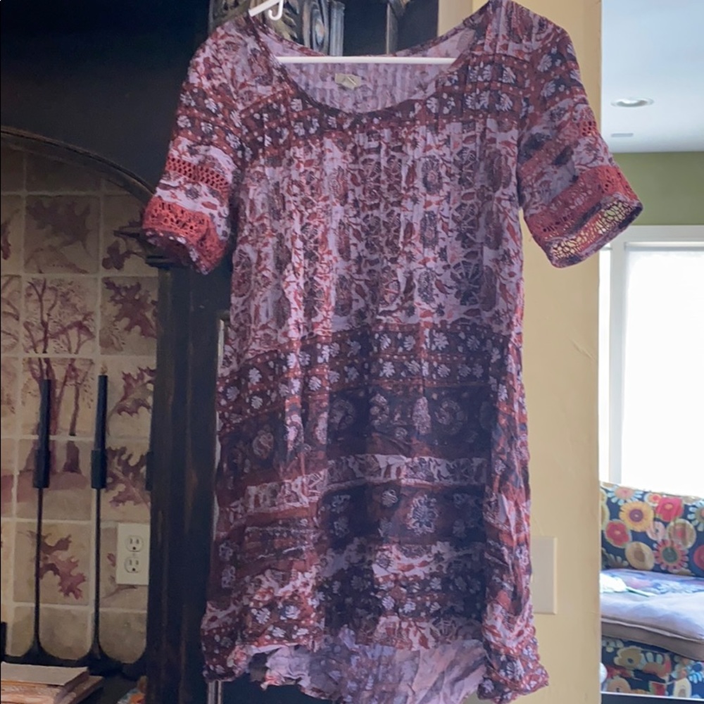 Purple and Maroon Floral Dress